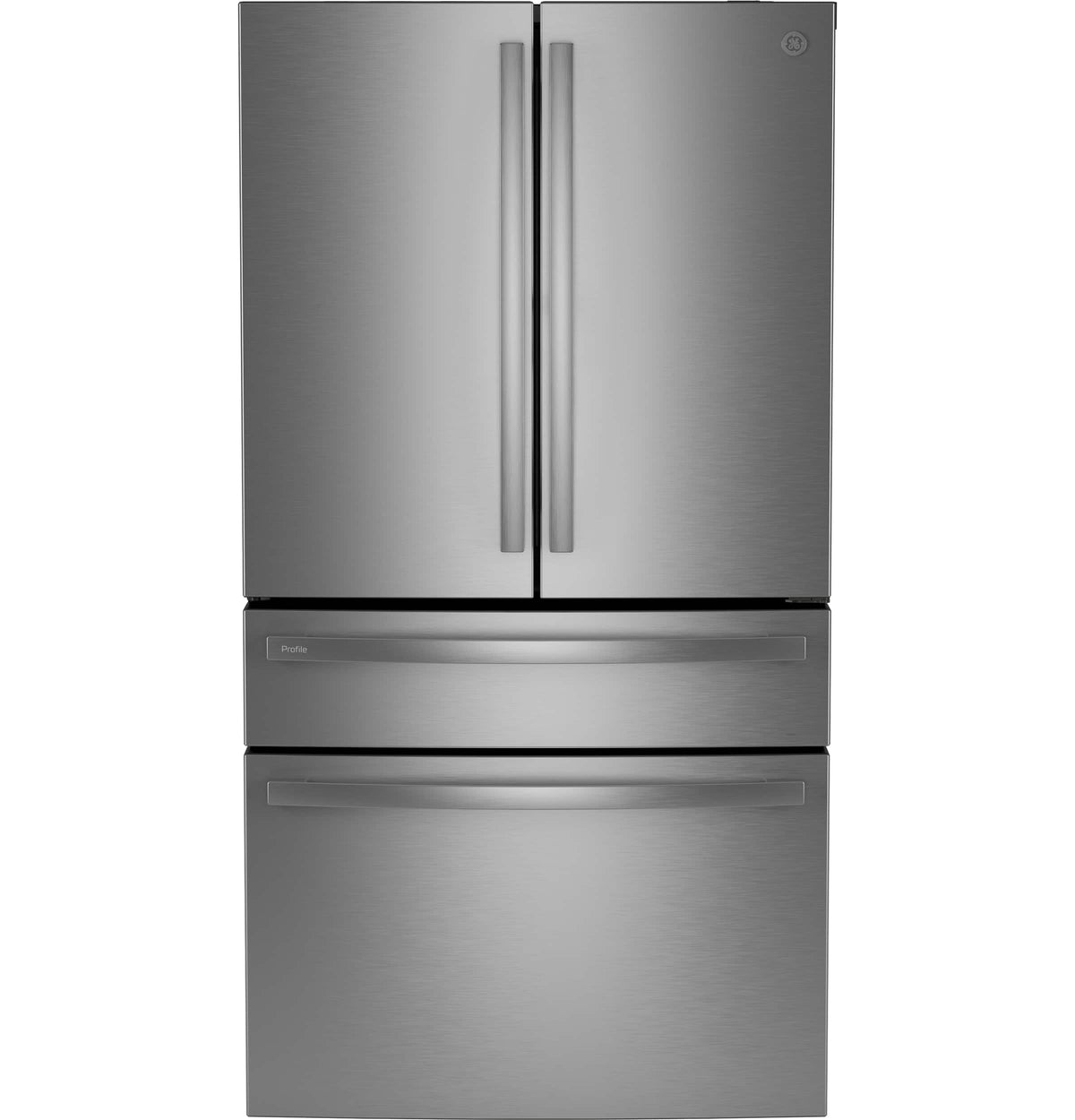 GE Profile - 36 IN. Wide 23.3 Cu. Ft. 4-Door French Door Counter-Depth Smart Refrigerator w/ Dual-Dispense Auto-Fill Pitcher - Stainless Steel
