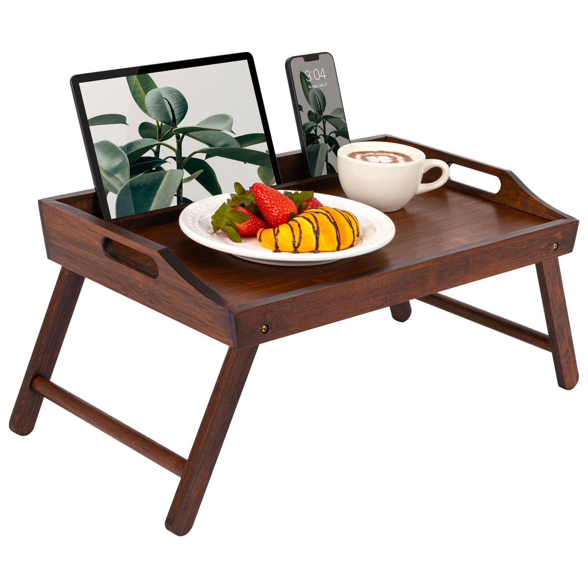 LapGear - Rossie Home Medium Bamboo Media Bed Tray - Java