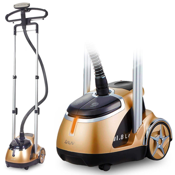 SALAV - Pro Series Garment Steamer with Foot Pedal Controls And Dual Support Bars - Gold