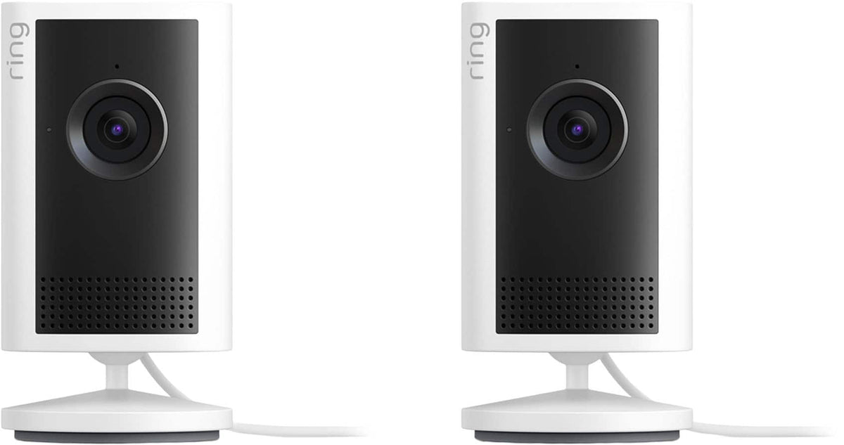 Ring - Indoor Cam 2K — Plug-in, Retinal 2K, 6x Enhanced Zoom, Night Vision for true-color in the near dark, 2pk - White
