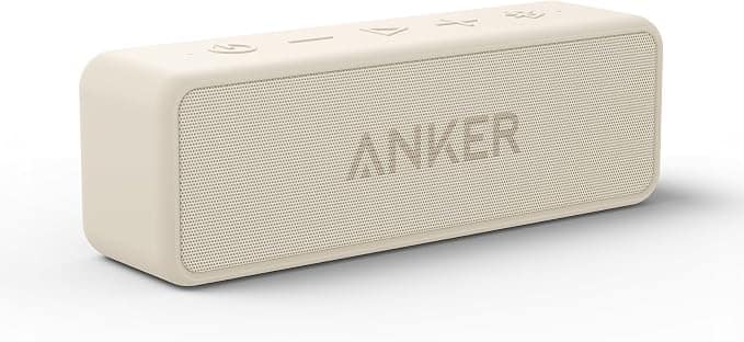 Bundle - Anker Soundcore 2 Portable Bluetooth Speaker with Stereo Sound - Beige