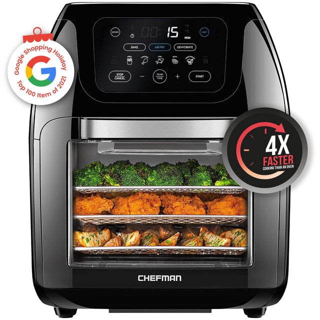 Front. Chefman - Multifunctional 10L Digital Air Fryer+  - Black.