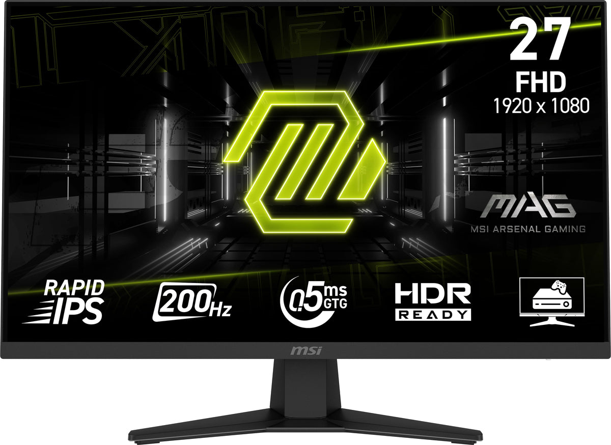 MSI - MAG 274F 27" FHD Rapid IPS 200Hz 0.5ms Gaming Monitor with FreeSync and HDR Ready (HDMI, DisplayPort) - Black