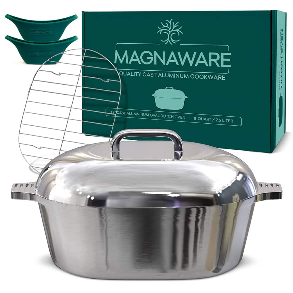Magnaware - Oval Dutch Oven with Lid - 8 Quart (13 Inch) - Aluminum