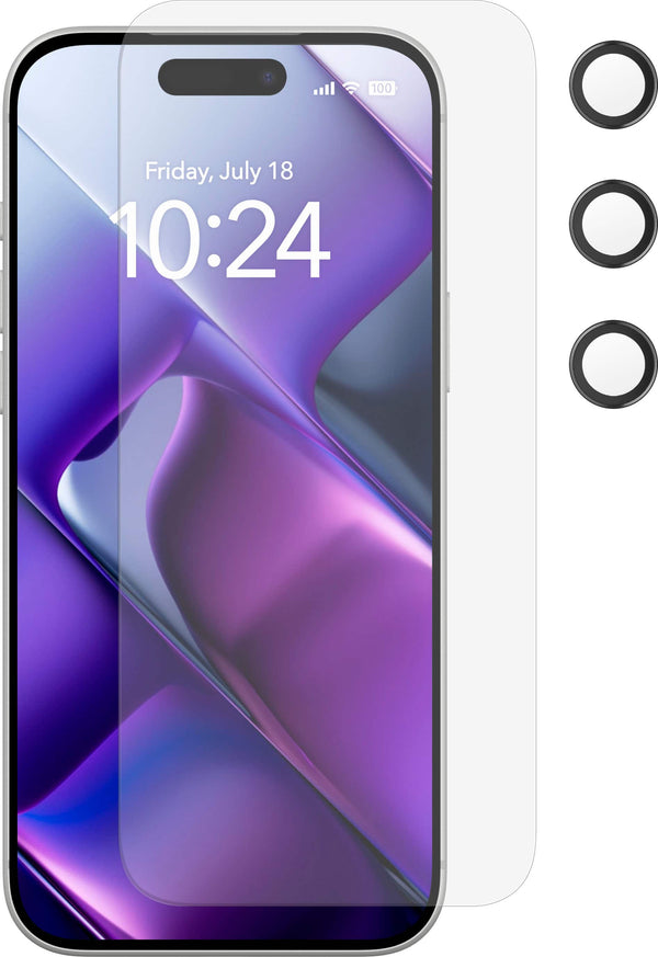 Insignia™ - Glass Screen Protector with Lens Protection for Apple iPhone 17 Pro Max (3-Pack) - Clear