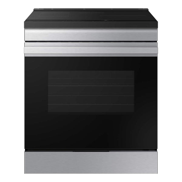 Samsung - 30 in. Wide 4 Elements Bespoke 6.3 Cu. Ft. Slide-In Electric Induction Range with Air Fry - Stainless Steel