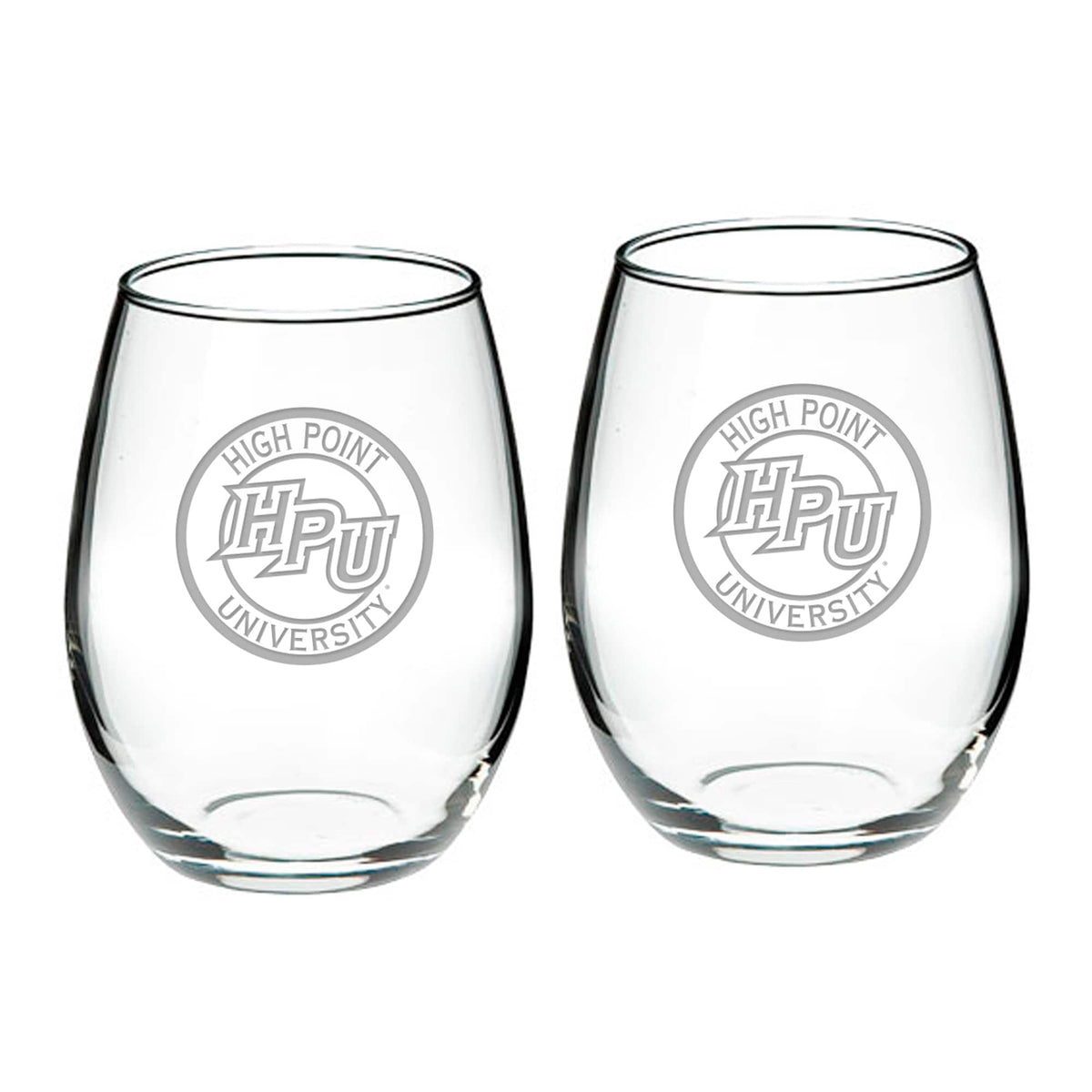 Jardine - High Point Panthers 21oz. 2-Piece Stemless Wine Glass Set - Multicolor
