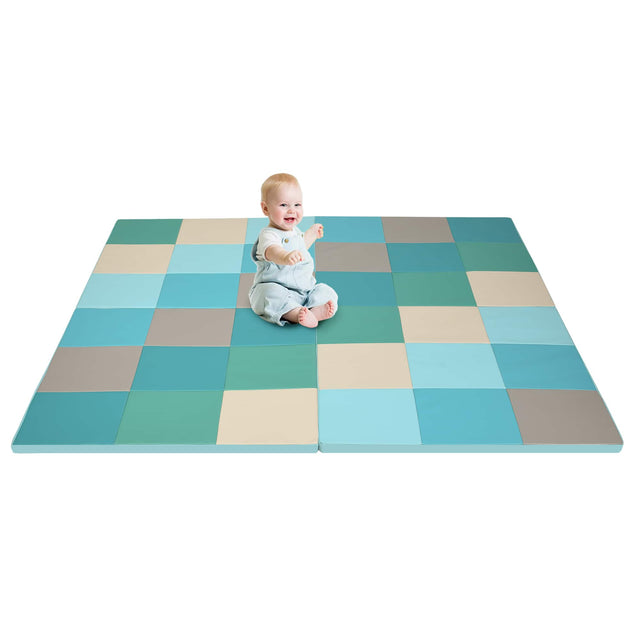 Front. Gymax - Gymax 58'' Toddler Foam Play Mat Baby Folding Activity Floor Mat Home Daycare School - Multi-color.