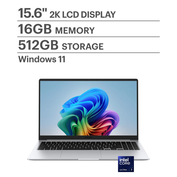 Samsung - Galaxy Book5 15.6" FHD IPS LED Laptop - Intel Core Ultra 7- 16GB Memory - 512GB SSD - Silver