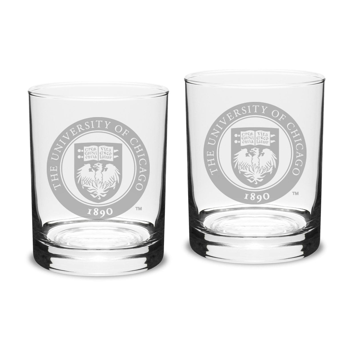 Jardine - Chicago Maroons 14oz. 2-Piece Classic Double Old-Fashioned Glass Set - Multicolor