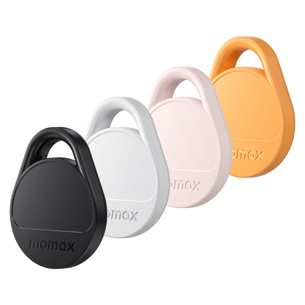 Momax - Tracker Electronics Key Finder Luggage Tracker, Backpack, Wallet, Pets Works with Apple Find My iOS Only - 4 Pack