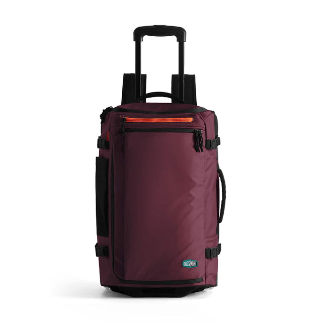 Front. Bagsmart - Blast 43L Rolling Travel Backpack, Carry On Luggage with 15.6" Laptop Compartment for Business Trips & Daily Work - Currant Red.