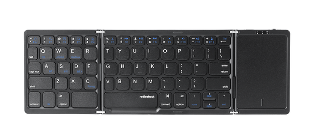 - Esc ! 1 Q F1  2 1 F2 # 3  F3 $ 4 Fa F4 % 5  F5 A 6 H44 F6 & 7 114 F7 * 8 D F8 ( 9  F9 ) 0 F10 I F11 + = F12 Del tab Q OS W Android E Windows R T Y U I o P { I } I i / caps lock A BT S BT2 D BT3 F G H J K L : ; " 1 enter return shift Z x C Pairing V  N M < 1 > . ? I shift alt radioshack  alt pgup control fn option command option home pgdn end