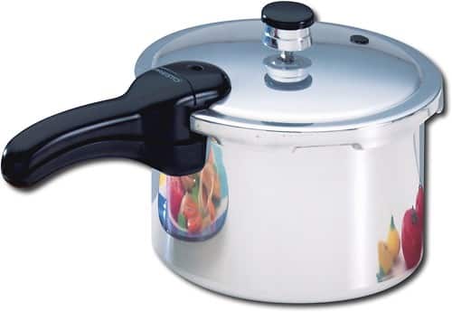 Angle. Presto - 4qt Pressure Cooker - Aluminum/Black.