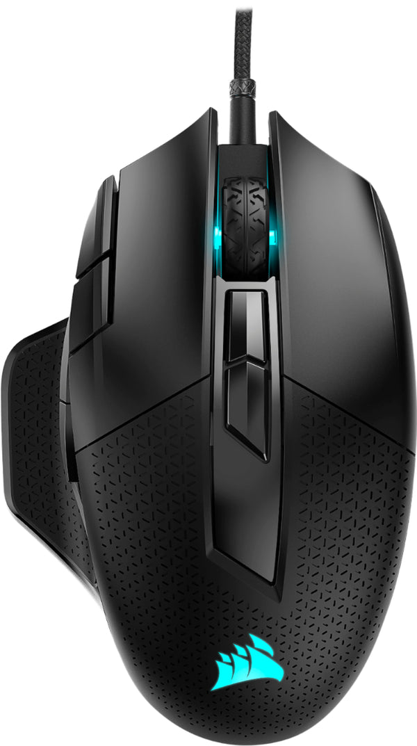 CORSAIR - Nightsword RGB Tunable Wired FPS/MOBA/MMO Optical Gaming Mouse with Adjustable Weights - Wired - Black