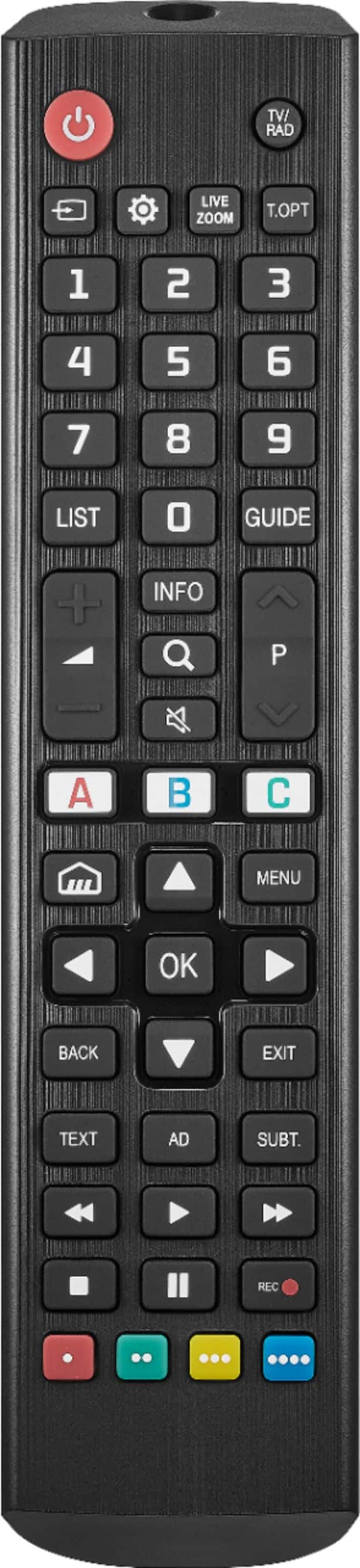 Angle. Insignia™ - Replacement Remote for LG TVs - Black.