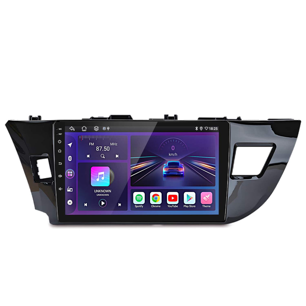 Junsun - 10" 8 Core carplay 6+128GB Android 15 For Toyota Corolla 2014-2016 Car Stereo Radio GPS Navi WIFI RDS SWC Bluetooth FM - Black