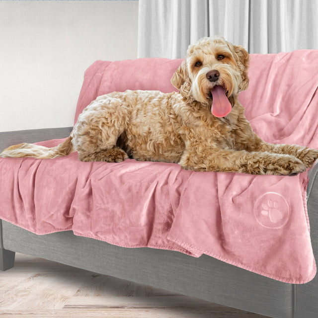 Front. PetMaker - Dog Blanket 80x100in Sherpa Blanket Throw Blankets for Bed, Couch, Crate, or Car Machine Washable Puppy Essentials - Pink.