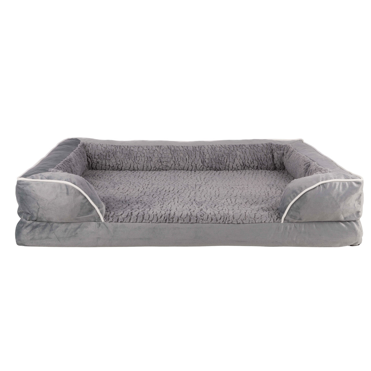 PetMaker - Orthopedic Dog Bed with Bolster - Gray