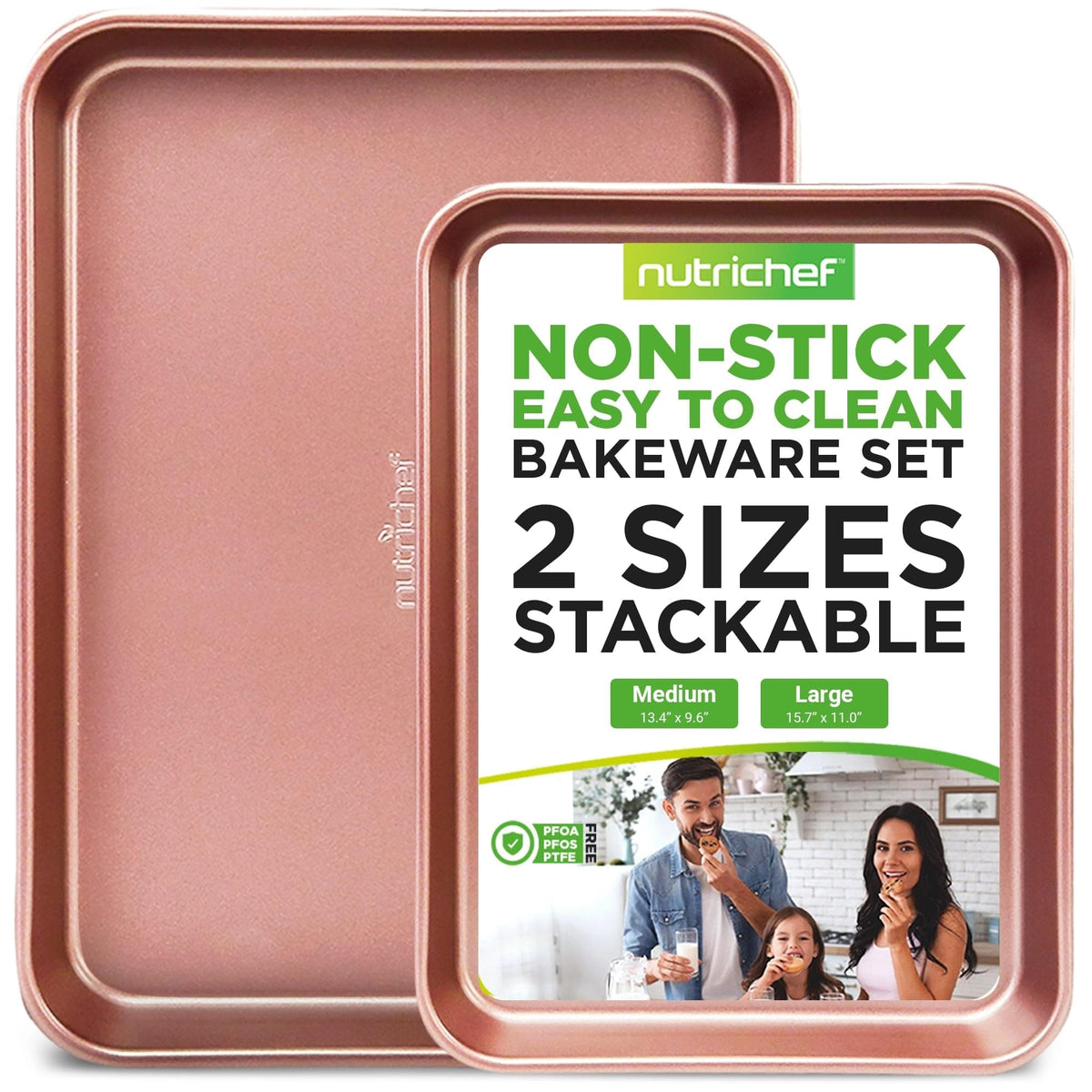 NutriChef - 2-Piece Nonstick Cookie Sheets for