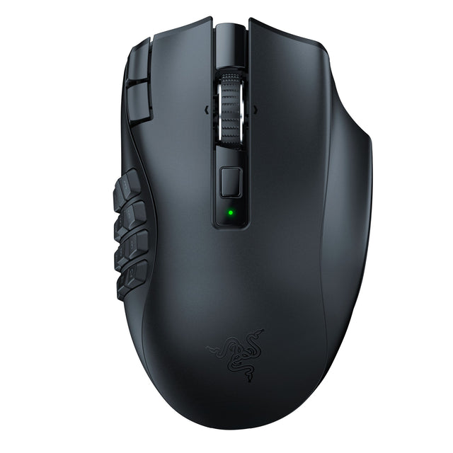 Front. Razer - Naga V2 HyperSpeed MMO Optical Gaming Mouse with 19 Programmable Buttons - Black.