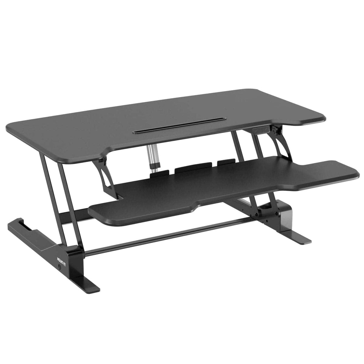 Mount-It! - Electric Standing Desk Converter with 38" Adjustable Sit-Stand Work Surface and Quiet Motor Lift - Black