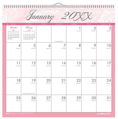 House of Doolittle - 2026 Breast Cancer Awareness 12" x 12" Monthly Wall Calendar - Pink