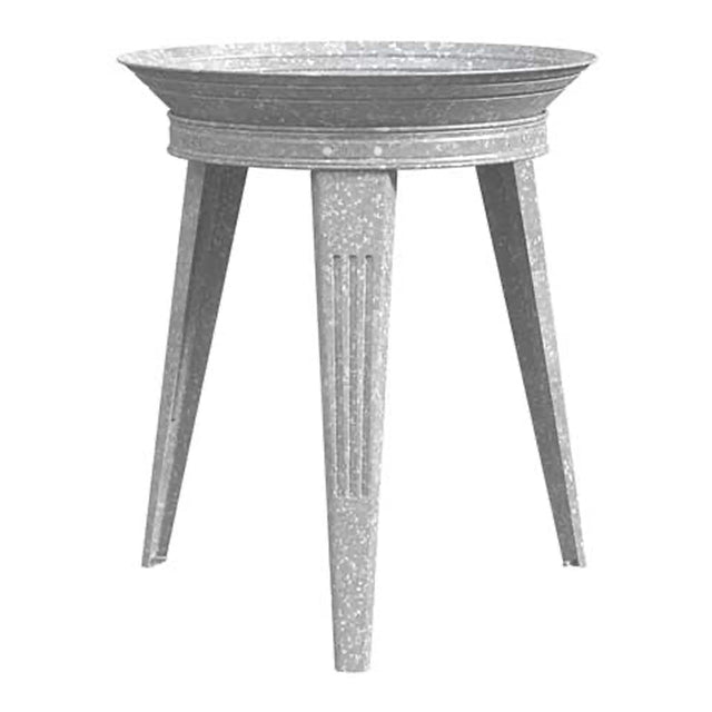 Front. Panacea - Panacea 82930 Galvanized Vintage Style Metal Bird Bath and Pedestal Stand, Gray - Gray.