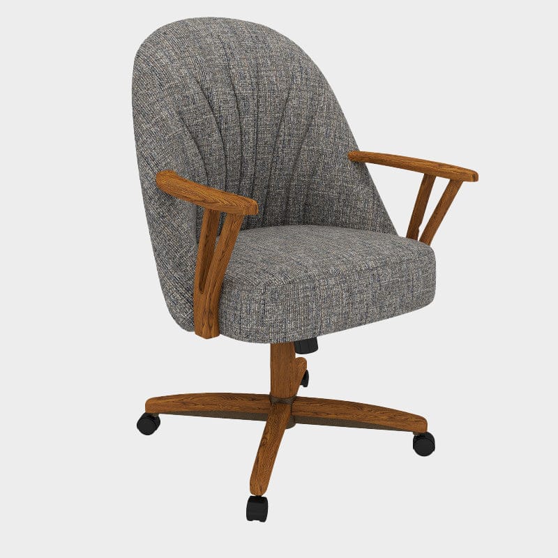 Chromcraft - Swivel-Tilt Caster Casual Dining Chair in Fonzo Marble with Chestnut - Gray