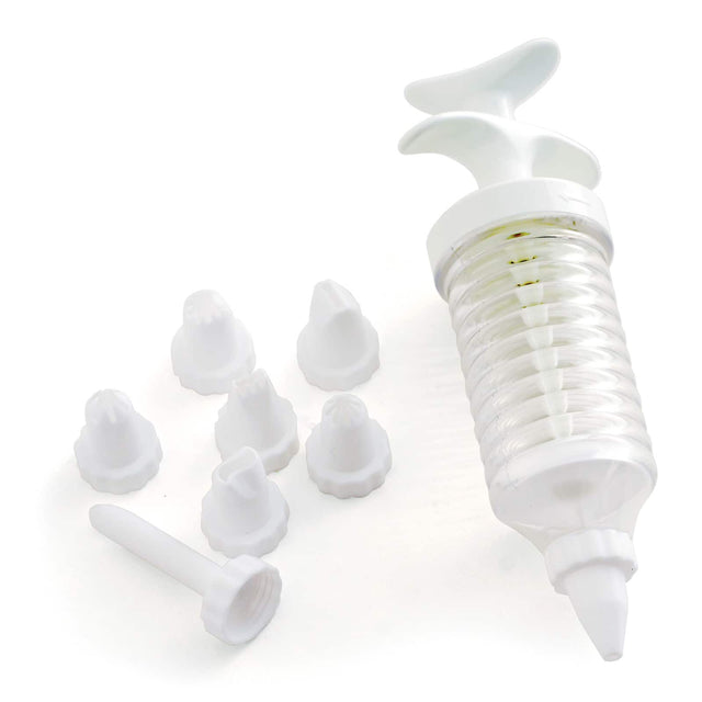 Front. Norpro - Cupcake Injector/Decorating Icing Set, 9-Piece, Stainless Steel Tips - White.