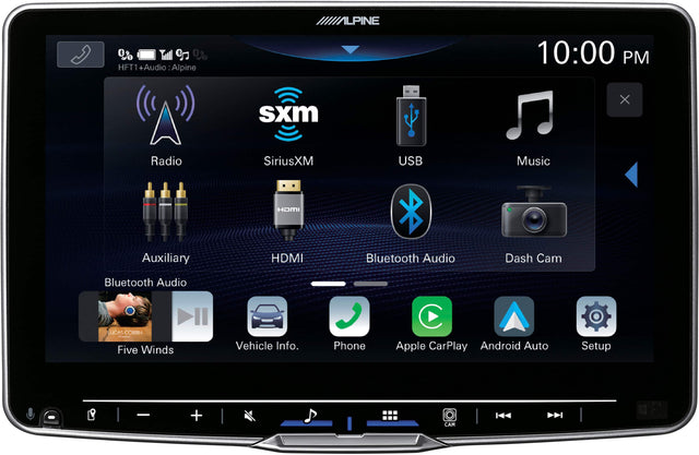 Front. Alpine - 9" Android Auto and Apple CarPlay Bluetooth Digital Media Receiver - Black.