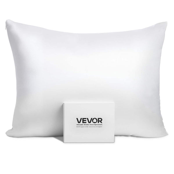 VEVOR - Silk Pillowcase, 100% Pure Mulberry Silk Pillow Case, 26 in x 20 in Standard Silky Pillow Case for Hair and Skin, Smooth - White