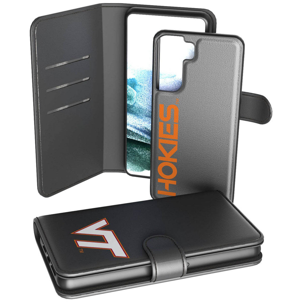 Keyscaper - NCAA - Virginia Tech Hokies Samsung Galaxy Mono Tilt Wallet Case - S20 Plus - Multicolor