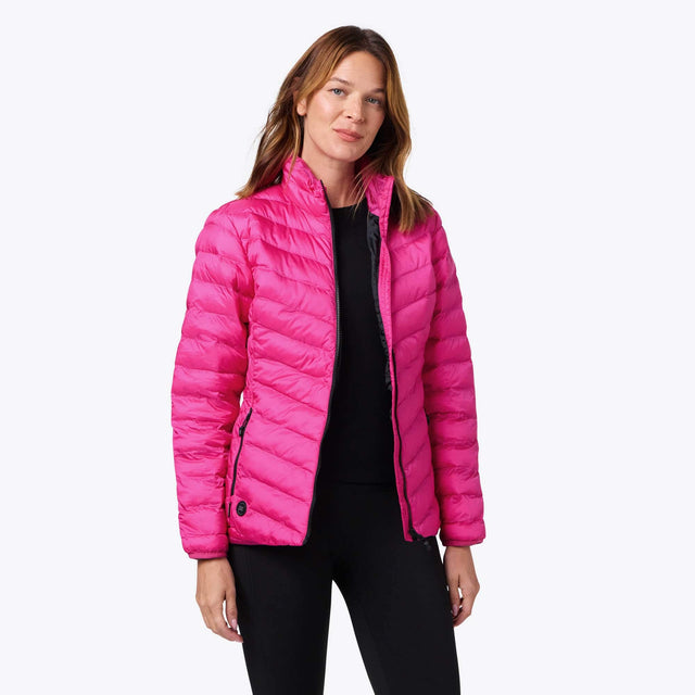 Front. Mobile Warming - Women's Backcountry Xtera Heated Jacket - Pink.