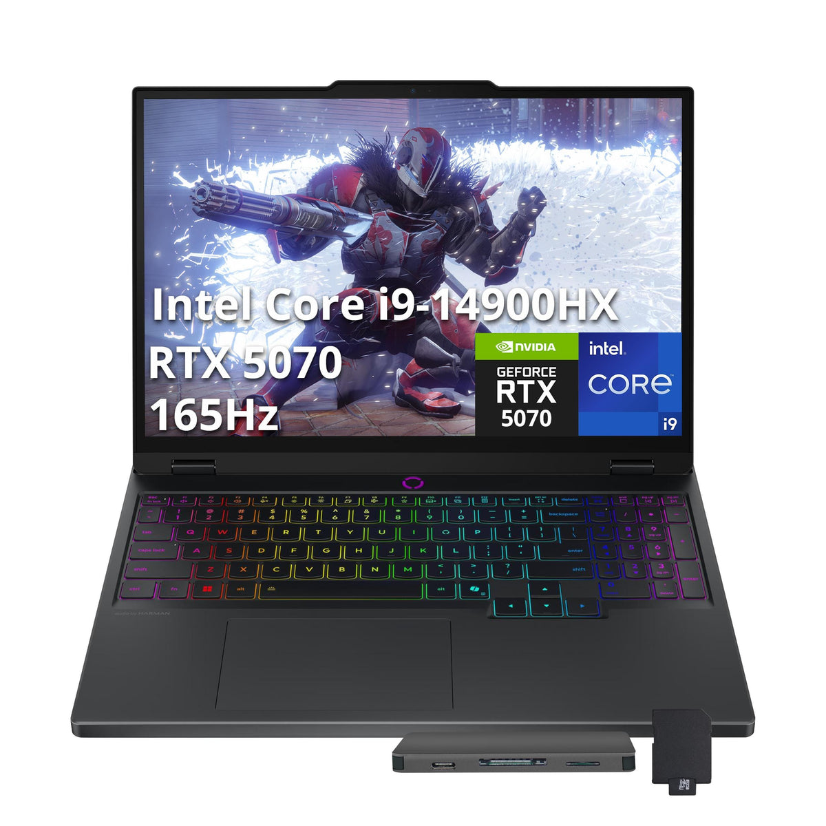 Lenovo - Upgraded - Legion 5 15.1" Gaming Laptop,Intel i9-14900HX,32GB DDR5,1TB SSD,GeForce RTX 5070,Win 11 Pro,1TB Dock Set - Black