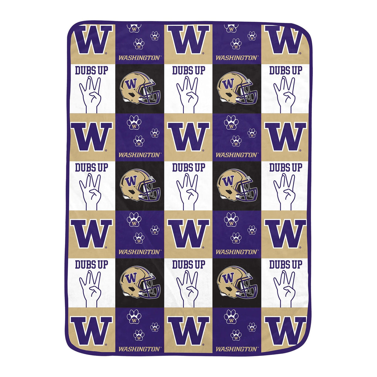 Pegasus - Washington Huskies 66" x 95" Oversized Graphic Grid Ultra Cozy Blanket - Multicolor