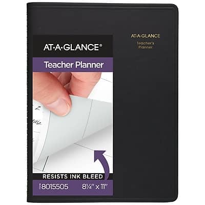 AT-A-GLANCE  
Teacher Planner  

RESISTS INK BLEED  

8015505  
8 1/4" x 11"