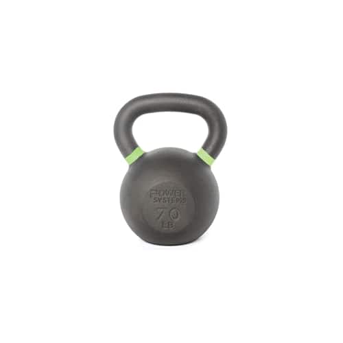 Power Systems - Cast Iron Kettlebell - 70 lb - Strength Training Kettlebells for Home Gym Workouts - Black