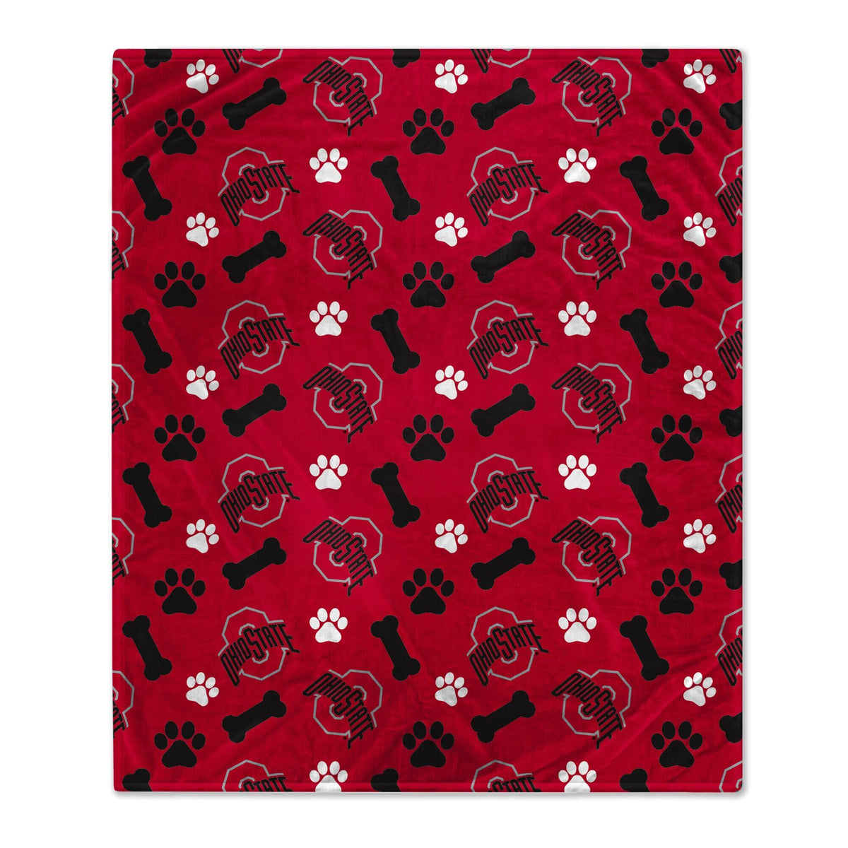 Pegasus - Ohio State Buckeyes 40" x 50" Lightweight Bones Flannel Fleece Pet Blanket - Red