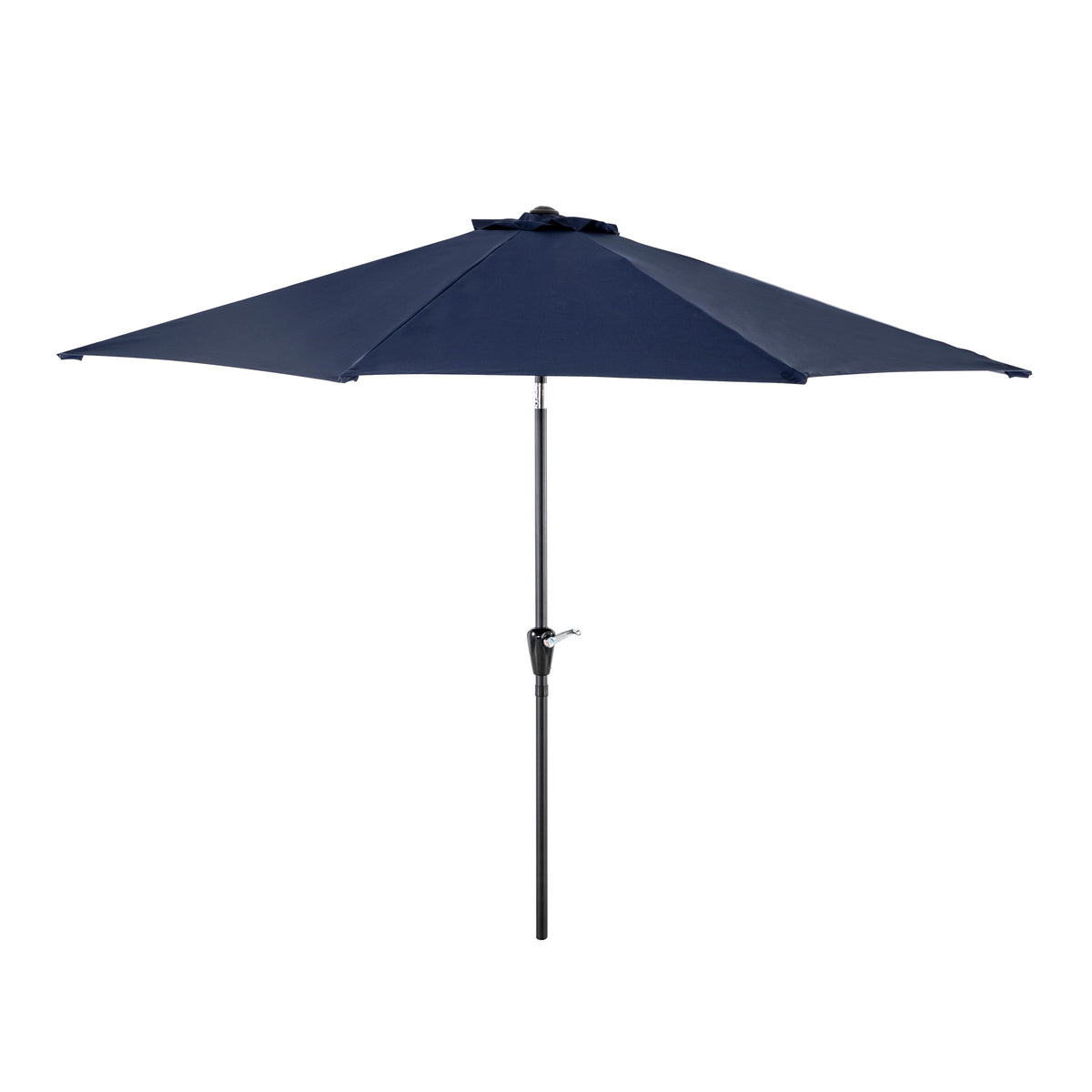 Nuu Garden - Outdoor 10' Round Patio Vented Umbrella, Crank, Push Button Tilt - Blue