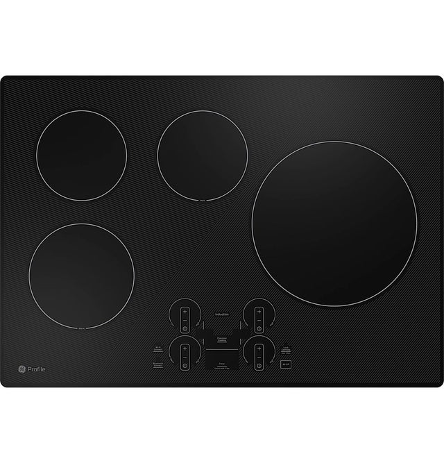 Front. GE Profile - 30" Electric Built In Cooktop - Black.