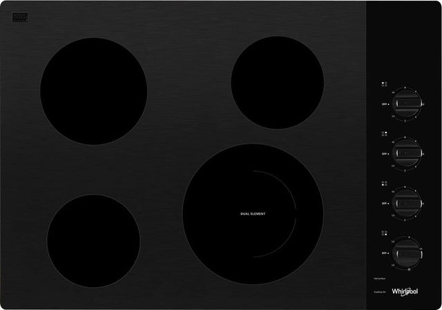 Front. Whirlpool - 30" Electric Cooktop - Black.