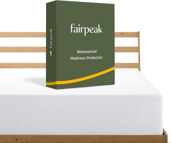 Fairpeak - Twin XL Size -Waterproof Mattress Protector, Soft Breathable Mattress Cover, Premium Fitted Sheet Style Against Spill - White