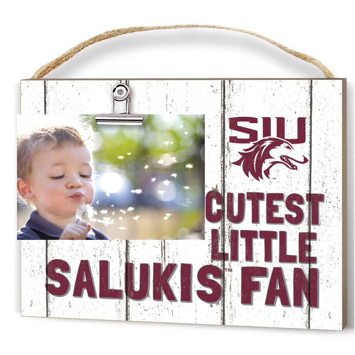 Jardine - Southern Illinois Salukis 8'' x 10'' Cutest Little Weathered Logo Clip Photo Frame - White