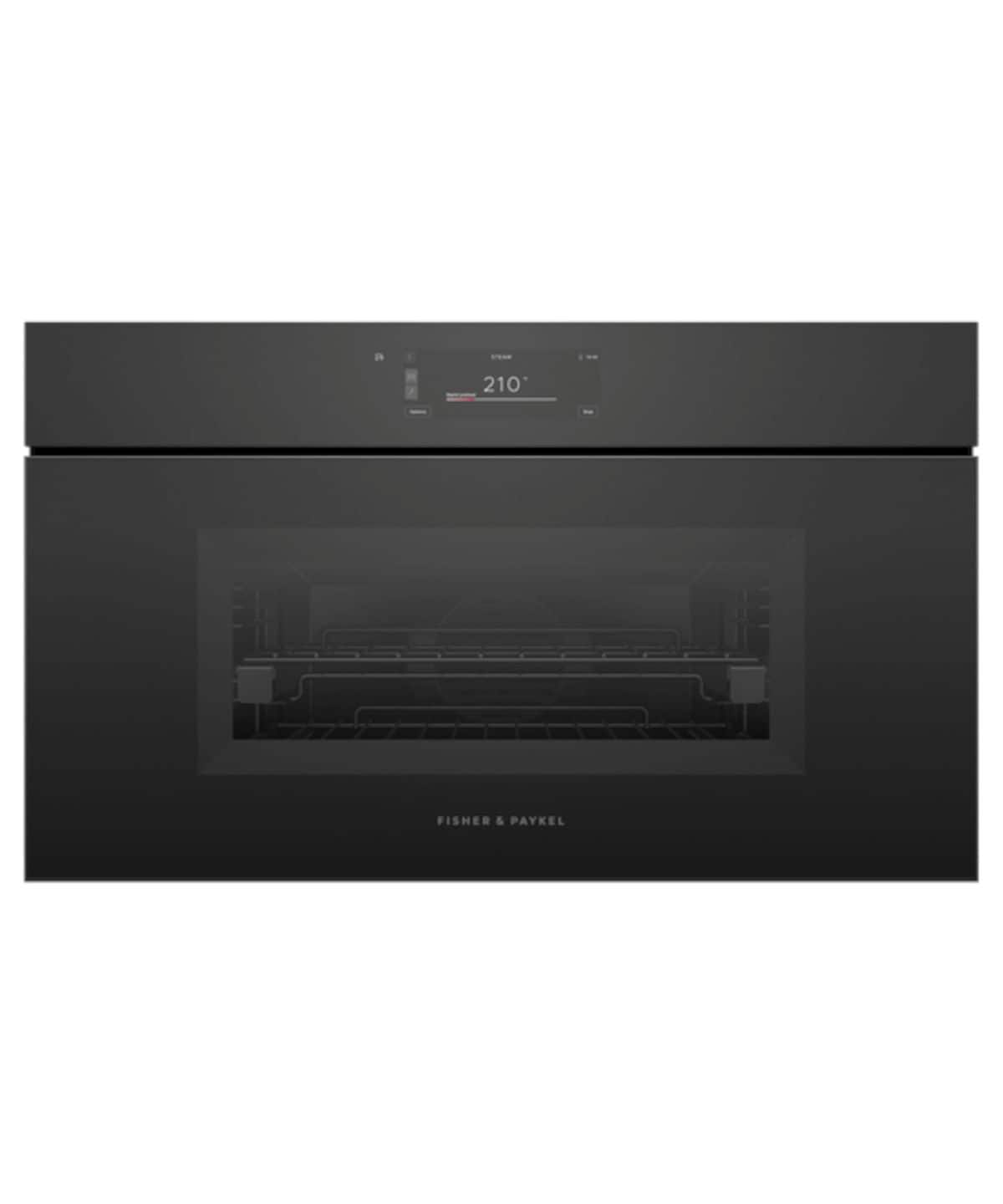 Fisher & Paykel - 30" 1.7 Cu. Ft. Single Convection Speed Oven, 6.8" Touchscreen, Handleless- Compact - Minimal (Soft - Black