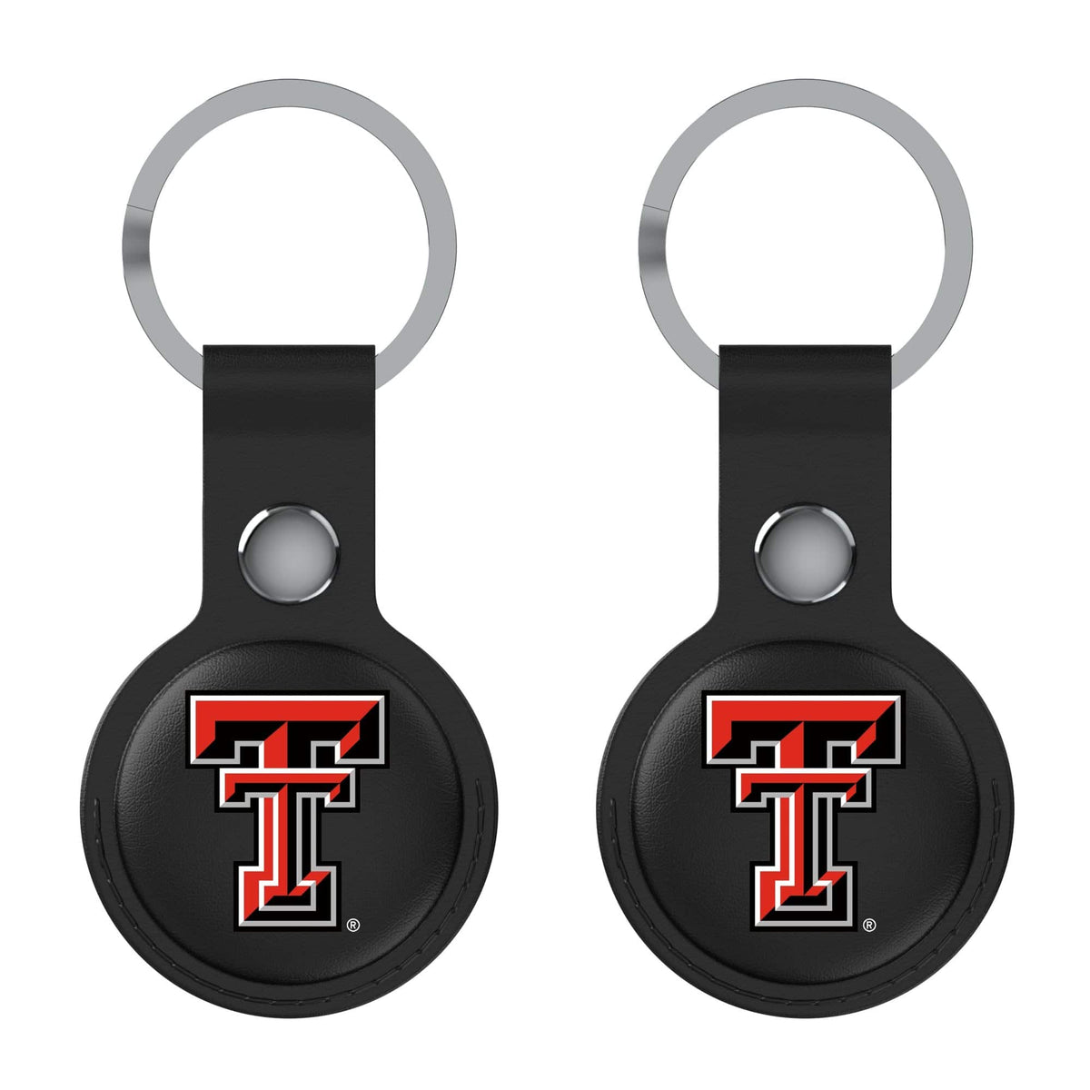 Keyscaper - Texas Tech Red Raiders Leatherette AirTag Holder 2-Pack - No Size - Black
