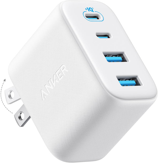 Anker - Zolo GaN Wall Charger (50W, 4 Ports, 2 USB-C + 2 USB-A) - White - White