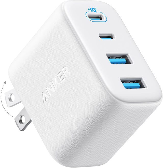 Front. Anker - Anker - Zolo GaN Wall Charger (50W, 4 Ports, 2 USB-C + 2 USB-A) - White - White.