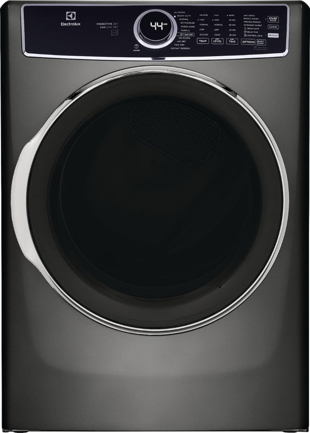 Front. Electrolux - 8.0 Cu. Ft. Stackable Gas Dryer with Steam, LuxCare Dry System & Air Dry Cycle - Titanium.