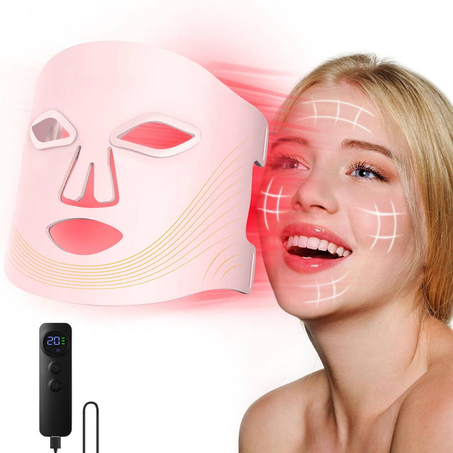 Front. Morfone - 4mode LED facial red light therapy lamp Portable care set with remote control suitable for home and travel skin therapy.